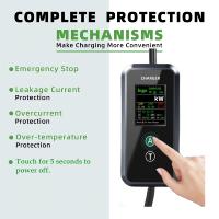 Chargeur EV portable 11KW Type 2 5 broches avec double bouton et écran d'affichage, câble de 5M, norme GB/T, contrôle via l'application Tuya pour la maison