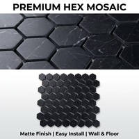 Carreaux de mosaïque hexagonale mate artisanaux 270x284mm, carreaux de céramique imperméables pour mur de cuisine et crédence de salle de bain