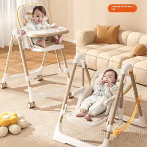 Multifunktionaler 2-in-1 Moderner Tragbarer Sicherheits-Baby-Schaukelstuhl, Faltbarer Leichter Kunststoff-Sitz und Kinder-Esszimmerstuhl - Product Image 1