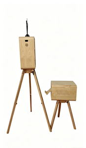 Photomaton en bois vintage double face sur mesure, multifonctionnel, avec imprimante instantanée, pour appareil photo reflex numérique en libre-service - Product Image 4