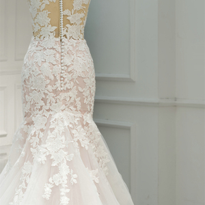 สำหรับ RL310แจนเซมเบอร์ชุดแต่งงานผู้หญิงกระโปรงยาวปักลายดอกไม้ด้วยลูกไม้คริสตัล - Product Image 6