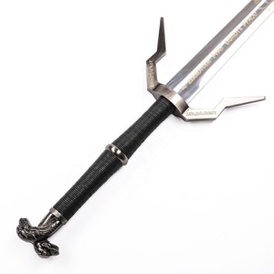 Réplique fidèle de l'épée en argent de Geralt de Rivia, <span class=keywords><strong>The</strong></span> <span class=keywords><strong>Witcher</strong></span> III: <span class=keywords><strong>Wild</strong></span> <span class=keywords><strong>Hunt</strong></span>, 127 cm, lame 440SS, accessoire de cosplay - Product Image 6