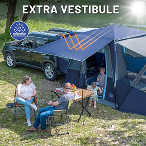 Tente de <span class=keywords><strong>camping</strong></span> familiale grande taille, imperméable, résistante aux intempéries et aux UV, portable, pour 5 à 9 personnes, pour SUV, avec sac de rangement - Product Image 3