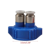 Co2 Réacteur Diffuseur D'air Générateur Double Connecteur Tube Vannes Bouchon De Bouteille Diy Aquarium Plantes Fish Tank Accessoires
