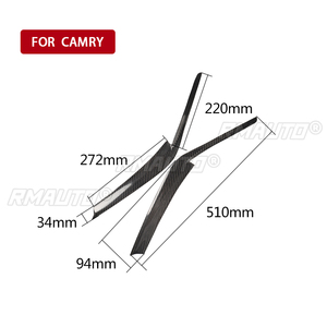 1 par de cubiertas embellecedoras de cejas para faros de coche de fibra de carbono auténtica para Toyota Camry 2018 2019, pegatinas para coche, cubiertas embellecedoras de cejas - Product Image 5
