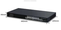 L2 20 port 10/100/1000 Mbps Ethernet Poe Switch Gigabit jaringan Switch dengan 2 SPF dikelola Poe port untuk CCTV