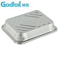 Barquette en aluminium 9x7 pouces, 5 lb, oblongue, grande, 50 oz, rectangulaire, pour traiteur, fête, livraison de repas