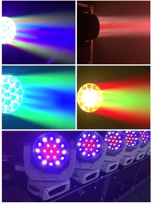 Lampe à tête mobile 15W RGBW Zoom Wash Disco Laser Party Lighting Equipment Professional Projector Dmx Stage Lights - Product Image 5