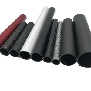 Custom plain or twill weave carbon fiber roll wrap tube carbon fiber pipe tube