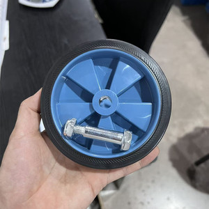 Roulettes en PVC de 5 pouces bleues, résistantes à l'usure, avec roulement à billes, type vis, manuelles, sans frein - Product Image 3