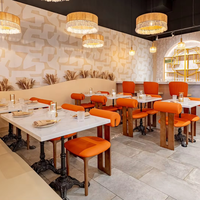 Nouvelle conception de table et de chaises pour café-restaurant, ensembles de meubles de restaurant en cuir, tables et chaises de salle à manger