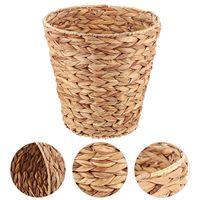 Poubelle en osier et rotin poubelle en jonc de mer tissé jacinthe d'eau naturelle panier de rangement rond poubelle de recyclage tissée