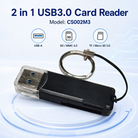 Lector de Tarjetas USB 3.0 2 en 1, SD TF Micro SD, 5Gbps de Alta Velocidad, Chip GL3231, Mini Lector Portátil para Laptop, PC y Cámara