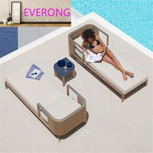 Meubles d'extérieur en alliage d'aluminium <span class=keywords><strong>de</strong></span> luxe léger <span class=keywords><strong>de</strong></span> haute qualité Canapé Lit rond Mobile Créatif Chaise <span class=keywords><strong>de</strong></span> <span class=keywords><strong>plage</strong></span> Villa Piscine - Product Image 3