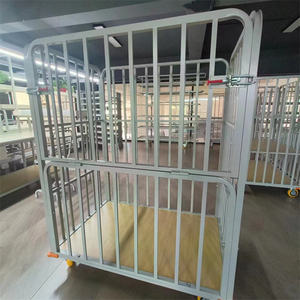 Voiture de clôture à demi-<span class=keywords><strong>porte</strong></span> Chariot industriel Support en tissu Voiture d'emballage en vrac Chariots à étagères en métal Brouettes Chariot à quatre roues en tissu - Product Image 3