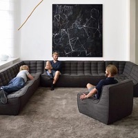 Canapé modulaire sectionnel moderne capitonné sans accoudoirs, ensemble de canapés d'angle bas pour salon, salle de séjour, appartement