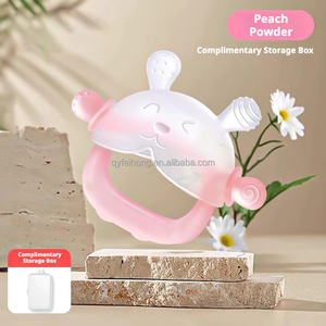 Mordedor de Conejito Rosa para Bebé, Silicona Suave de Grado Alimenticio con Caja de Venta al por Menor, Se Acepta Logotipo Personalizado, MOQ Bajo, Libre de BPA, Ecológico - Product Image 1