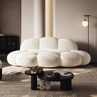 Fauteuil de salon de conception unique en forme de nuage, fauteuil modulaire contemporain, fauteuil de salon en tissu velours
