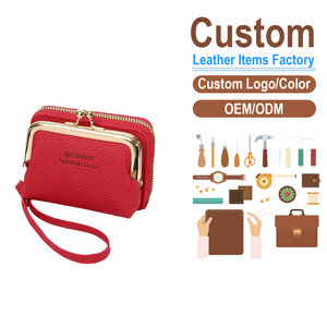 Porte-monnaie pour femmes en cuir PU avec fermeture à boucle, petit porte-cartes, pochette à monnaie, fermoir Kiss Lock - Product Image 1