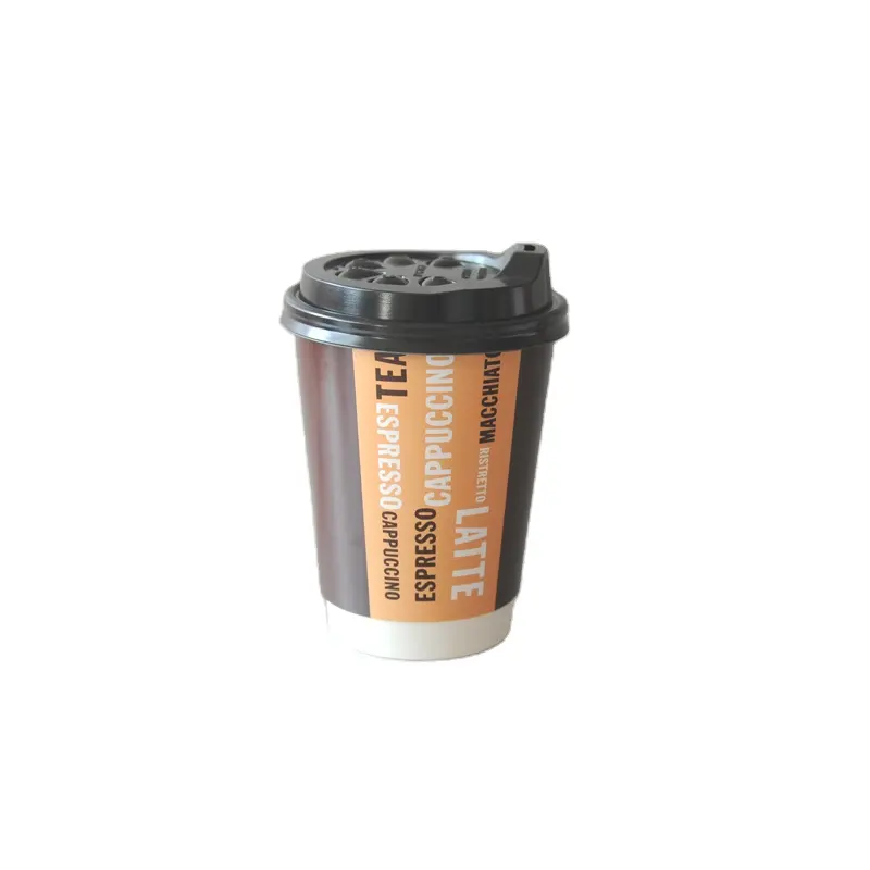 Disposable environmental protection Wholesale with white cardboard outer jacket hot Double wall paper cups