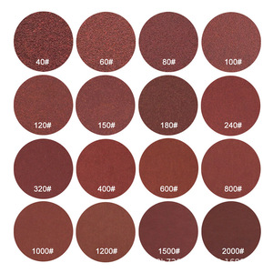 Disco de papel de lija rojo de 4.5 pulgadas, grano P320, con reverso de terciopelo adhesivo para pulir y esmerilar metal - Product Image 4