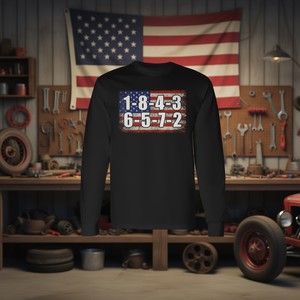 Camiseta de manga larga Usa Flag 18436572 Firing Order Small Block V8 Engine - Product Image 3