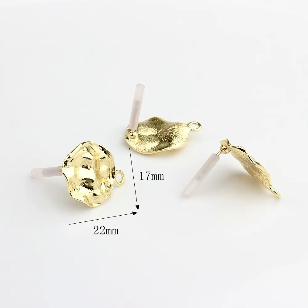 Orecchini di forma rotonda irregolare da donna a prezzo ragionevole in lega di zinco placcato oro gioielli alla moda orecchini