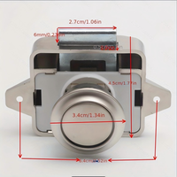 Serrure à bouton-poussoir pour caravane et camping-car, serrure à bouton-poussoir pour camping-car, caravane, remorque de voyage, bouton-poussoir rond en alliage de zinc + ABS