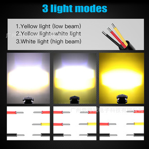 S1 Motorcycle <b>Spotlight</b> Condensing Lens 6000K3000K Aviation Aluminum Front LED Headlight - Product Image 5