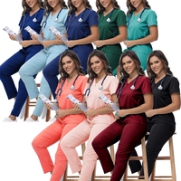 Ensemble de tenues d'infirmière tissées personnalisées unisexe avec poches, style jogger élégant pour le personnel de santé, détection d'aiguilles, en stock