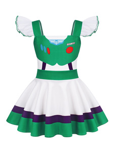 Vestido de Princesa de <span class=keywords><strong>Buzz</strong></span> <span class=keywords><strong>Lightyear</strong></span> de Toy Story con Mangas con Volantes para Niñas, Disfraz de Carnaval de Halloween, Disfraces de Películas y Series de TV para Niñas - Product Image 3