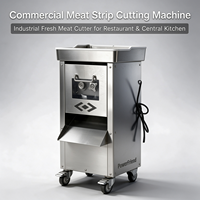 Coupe-viande commercial électrique automatique en acier inoxydable pour la transformation de la viande fraîche, trancheuse à viande, coupe-lanières de viande