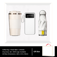 Meilleure vente de coffret cadeau d'entreprise Gadgets électroniques comprenant une tasse sous vide Power Bank Umbrella pour les transactions commerciales