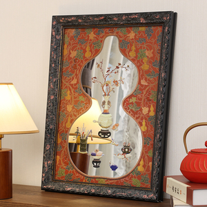 Miroir mural en bois foncé de style Art déco, nature morte, fait à la main, cadeau pour les occasions, esthétique <span class=keywords><strong>orientale</strong></span>, décoration <span class=keywords><strong>murale</strong></span> - Product Image 3