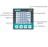 Medidor de Energía Inteligente Trifásico RS485 Modbus RTU, Montaje en Panel, Fácil Instalación, Tamaño Compacto, Relación CT Programable