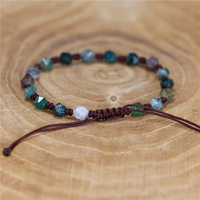 Jingyuetong-Bracelet tressé à la main en pierre naturelle, bijou enveloppant perles ajustable, style BOHO, livraison directe