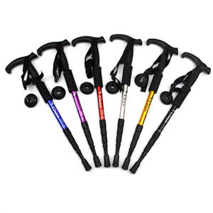 Bastones de Trekking Cleye de Aleación de Aluminio, 4 Secciones, Mango en T Ajustable, Antichoque, para Senderismo, Caminatas y Viajes al Aire Libre - Product Image 2