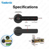 Poignée de porte principale Kadonio personnalisée à empreinte digitale Tuya avec code, vente en gros à bas prix de Chine