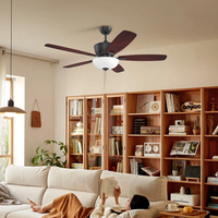 Ventilateur de plafond intelligent de 52 pouces avec lumière, ventilateur de plafond moderne silencieux, ventilateur de plafond haute vitesse avec lumière et télécommande