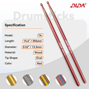 7 ए ड्रम स्टिक, क्लासिक लकड़ी टिप बच्चों के लिए शुरुआती छात्रों के लिए, रॉक बैंड पेशेवर ड्रम स्टिक - Product Image 3
