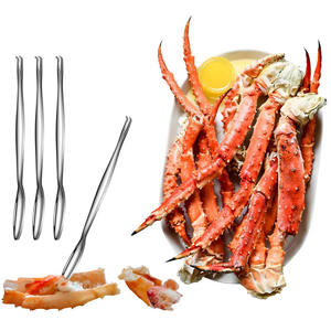 Pinces à fruits de mer <span class=keywords><strong>en</strong></span> acier inoxydable 304 avec logo personnalisé, cuillère à <span class=keywords><strong>crabe</strong></span>, fourchettes, pics, outils à fruits de mer pour <span class=keywords><strong>crabe</strong></span>, homard - Product Image 2
