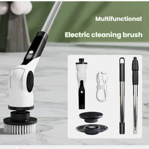 Brosse de <span class=keywords><strong>nettoyage</strong></span> électrique rotative sans fil à long manche rétractable 10 en 1 pour cuisine et voiture, brosse de <span class=keywords><strong>nettoyage</strong></span> électrique en plastique - Product Image 4