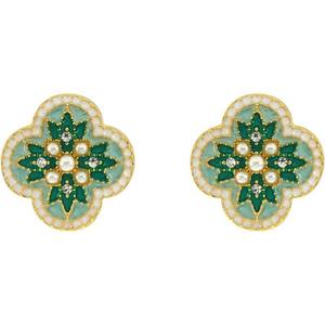 Nouvelles Boucles d'Oreilles Clous en Alliage Haut de Gamme pour Femmes, Motif Floral Classique et Perles d'Imitation, Bijoux de Niche Luxe Léger, Collection 2025 - Product Image 5