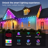 DC24 Outdoor Permanent Lichterketten Smartphone APP Control DIY Timer Voice Outdoor Wasserdichte Weihnachts dekoration Traufe Lichter