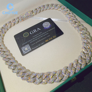Fashion 925 Sterling Silver VVS Moissanite Diamond 16MM <b>Iced</b> <b>Out</b> Cuban Link <b>Chain</b> Buss Down Hip Hop Hip Hop Jewelry Necklace - Product Image 3