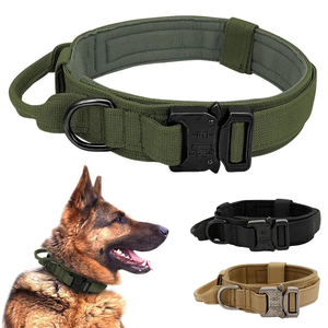 कस्टम समायोज्य भारी शुल्क सामरिक कुत्ते कॉलर के साथ हैंडल कोबरा बकल सामरिक कुत्ते कॉलर एक हाथ त्वरित रिलीज कुत्ते कॉलर - Product Image 1