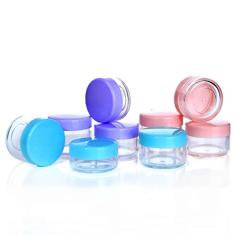 2.5ml 3ML 5ML 15ml 20ml 10ml round Transparent PS Small Cosmetic Jar 2.5g 3g 5g 15g 10g plastic jar with screw lid