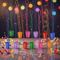 Kreative Perlenketten-Becher Schnapsgläser an Halskette Individuelles Logo Spielrequisiten Bestseller Plastik Halloween Geburtstag Party Zubehör