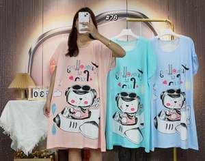 Fabricants en gros ODM Nouveaux modèles printemps-été Grande taille <span class=keywords><strong>D</strong></span>écontracté <span class=keywords><strong>Tricot</strong></span>é Respirant Séchage rapide Imprimé dessin animé Fibre de lait - Product Image 6
