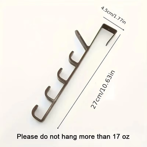 1pc Bedroom Door Hanger Clothes Hanging Rack Over The Door Plastic Home Storage Organization Hooks, Purse Holder For Bags <b>Rails</b> - Product Image 6